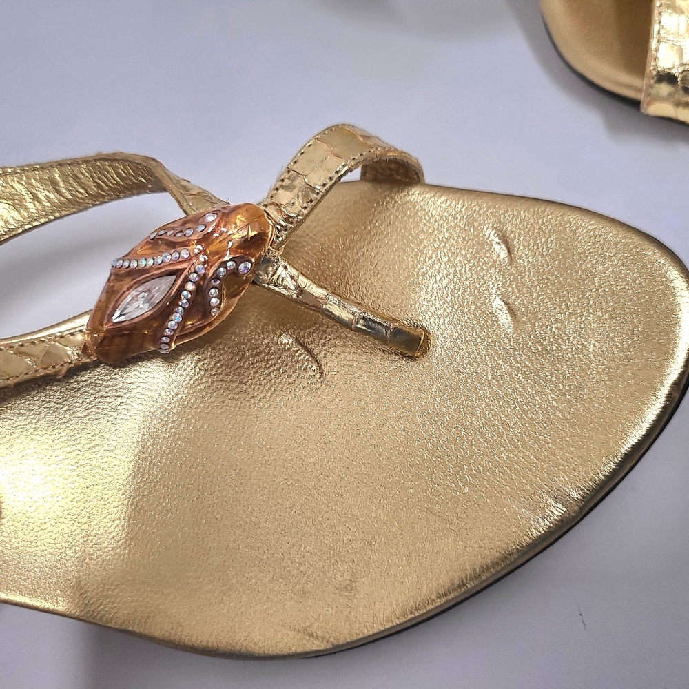 Gucci x Tom Ford Vintage 04' Farewell Runway Gold Metallic Python Sandals COA 6½ - Picture 16 of 16